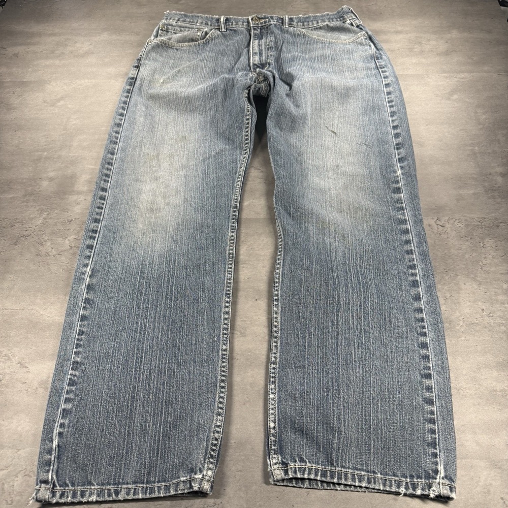 Levi's 505 Blue Jeans 36x32 Blue Denim Dark Wash Regular Straight Fit Cowboy